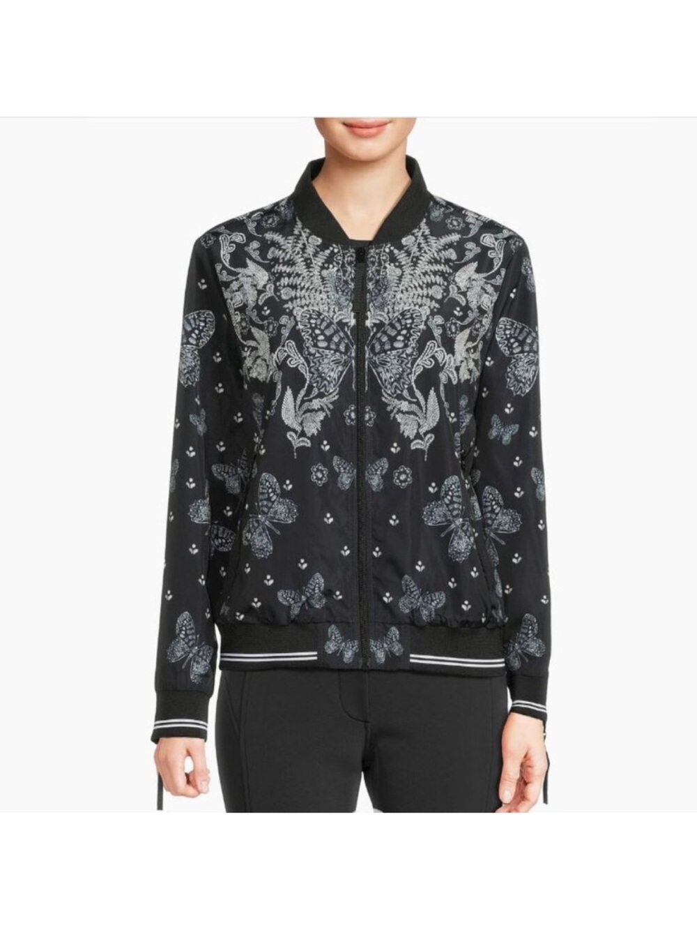 🎉 MEMORIAL DAY SALE 🎉 Johnny Was Bee Active Butterfly Bomber Jacket NWOT Large